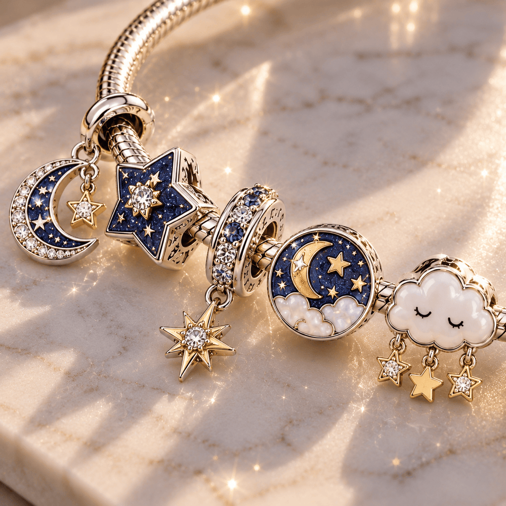 M&S Sliver Charm Bracelet Set PTT