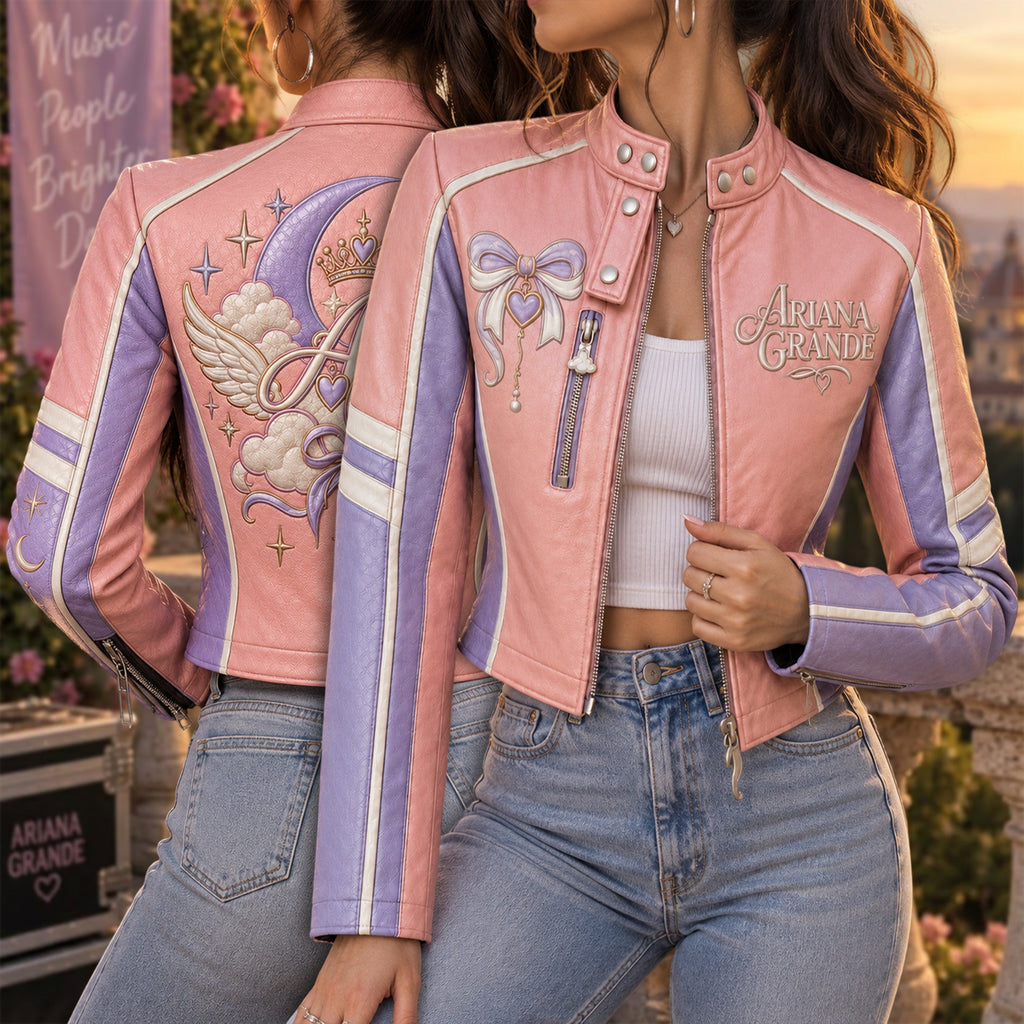 Premium ARG Cropped Leather Zipper Jacket TTMH