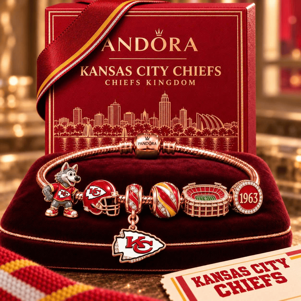 KCC Gold Charm Bracelet Set NHVH