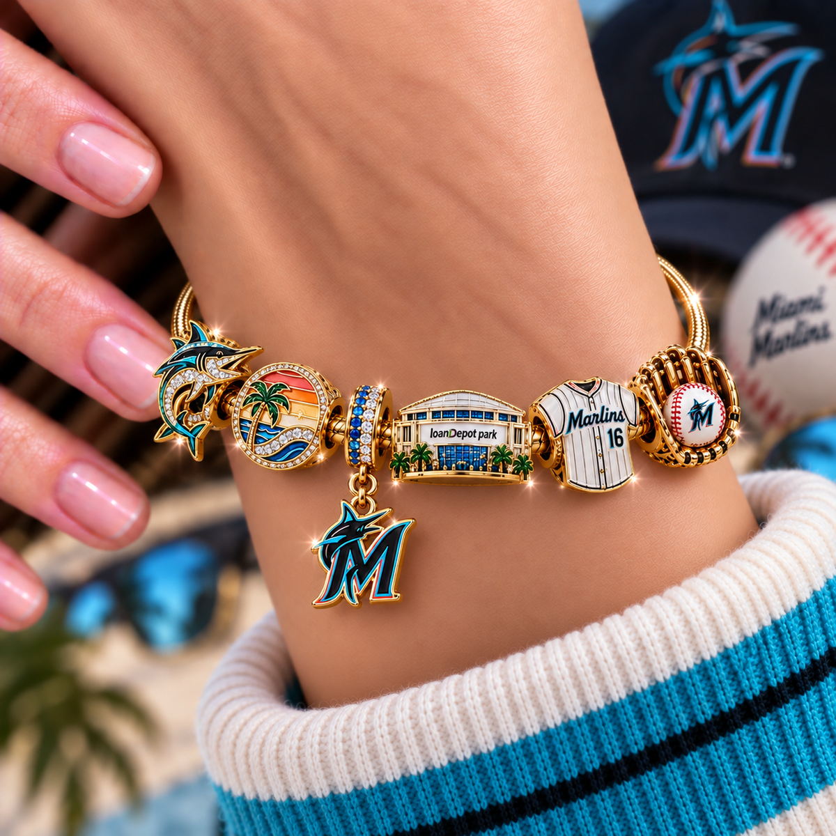 MMA Gold Charm Bracelet Set NHVH