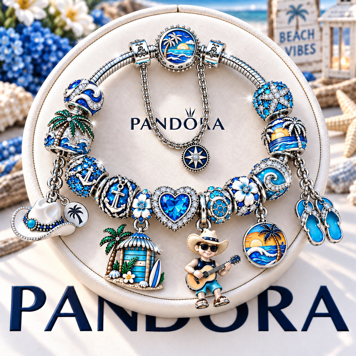 KNCN Silver Charm Bracelet Set NTTB