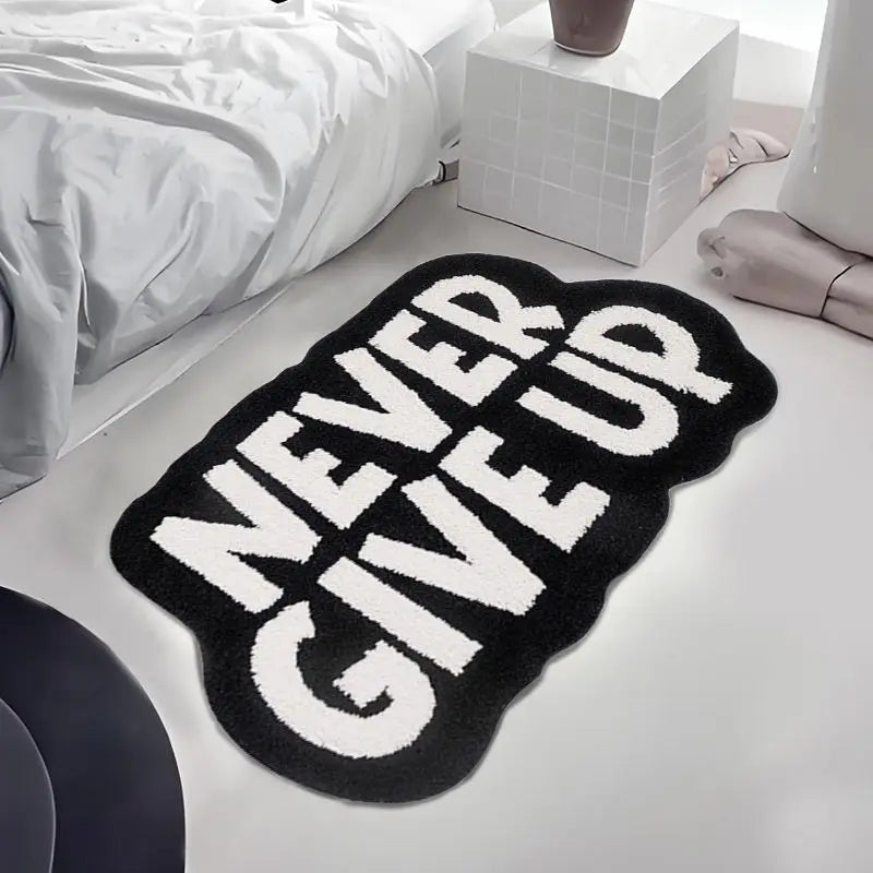 VIKAMA NEVER GIVE UP Carpet Encouragement Rug For Bedroom Living Room Carpet Door Mat Bedside Rug Soft Floor Mat Home Decoration