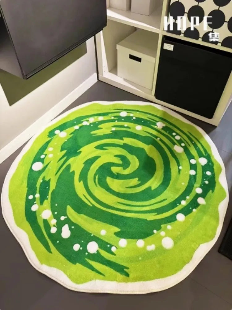 VIKAMA Creative Round Carpet Bedroom Bedside Dirt-Resistant Foot Mat Living Room Sofa Anti-Slip Floor Mat Home Decoration